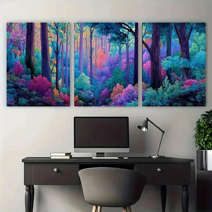 3pcs Fantasy Landscape Multicolored Perfect Wall Art Set Canvas Framed 50x70cm - High Quality Print 100% Australian Made Wall Canvas Ready to Hang