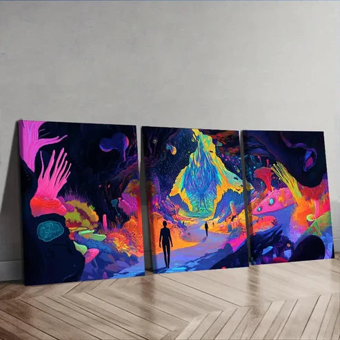 3pcs Strange Place (4) Wall Art Canvas Unframed - High Quality Print 100% Australian Made Wall Canvas