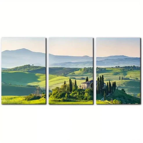 3pcs Vibrant Italian Countryside Scenery Wall Art Canvas Unframed - High Quality Print 100% Australian Made Wall Canvas