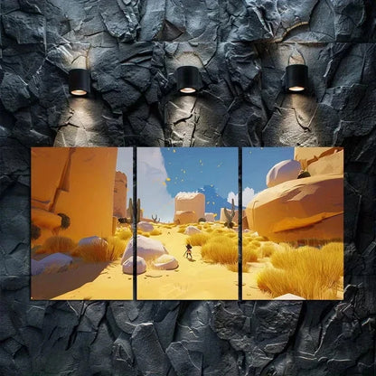 3pcs Desert with Large Rock Formations Metal Print Ready to Hang Art - Bella Home Decor