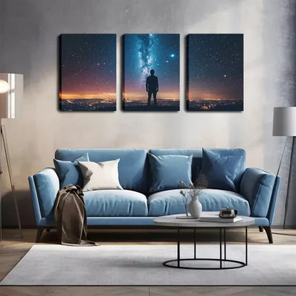 3pcs Man And for Galaxy Wall Art Canvas Unframed - High Quality Print 100% Australian Made Wall Canvas