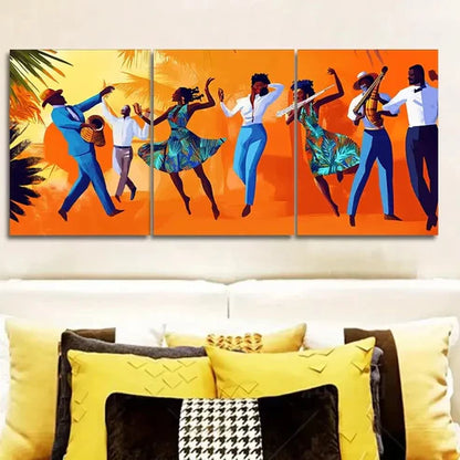 3pcs Fashionable African American Wall Art Set Canvas Unframed - High Quality Print 100% Australian Made Wall Canvas