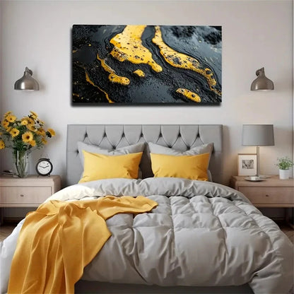 Thick Heavy Liquid Texture Land Wall Art Canvas Office Home Room Framed 120x60cm