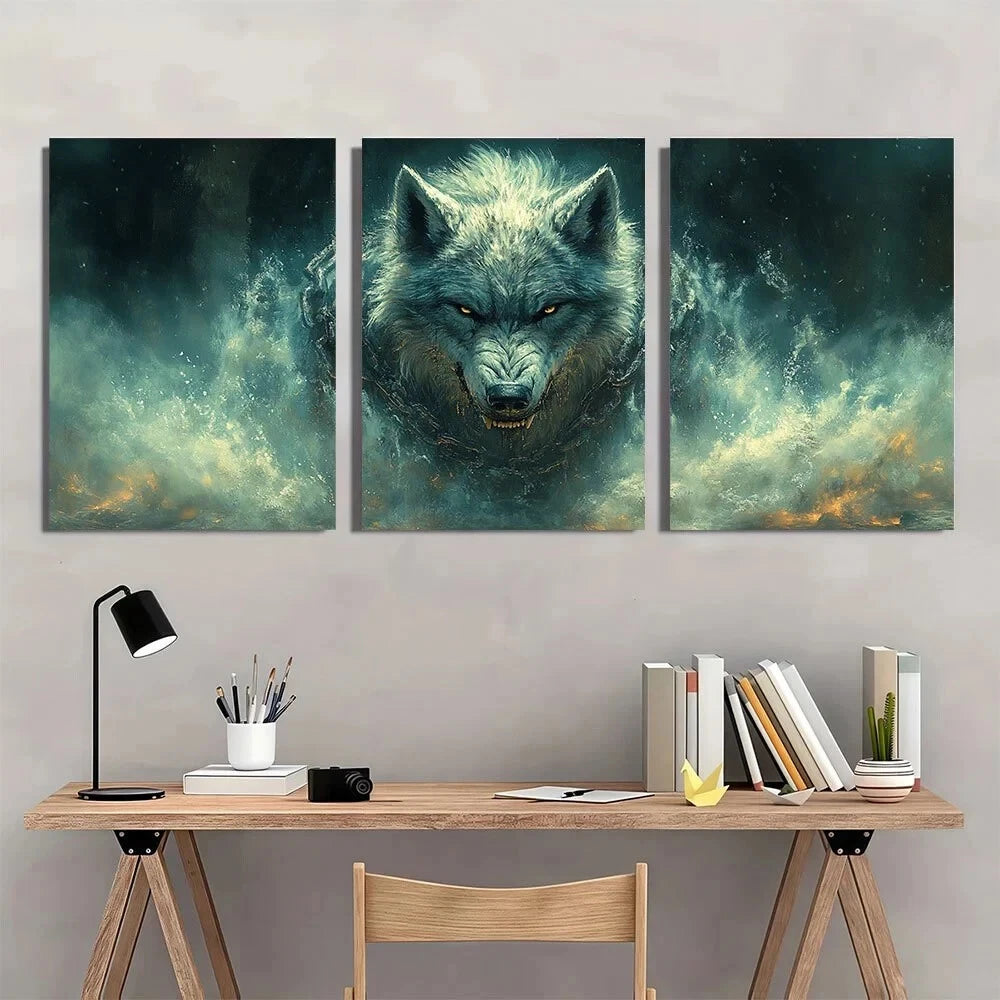 3pcs Broken Chains Matte Mythology Metal Print Ready to Hang Art - Bella Home Decor