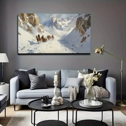 Majestic Snowy Mountain Wall Art Canvas Office Home Room Framed 120x60cm