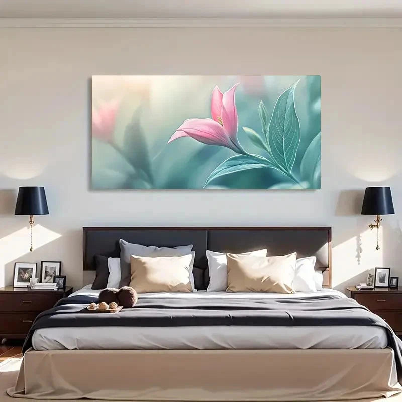 Camellia Decorative Artwork Wall Art Canvas Office Home Room Framed 120x60cm - Bella Home Decor