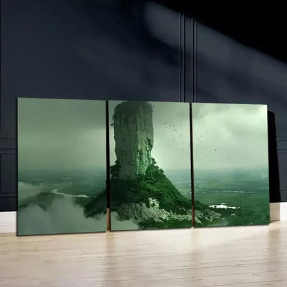 3pcs Mountain Peaks and Lake Surface Wall Art Canvas Unframed - High Quality Print 100% Australian Made Wall Canvas