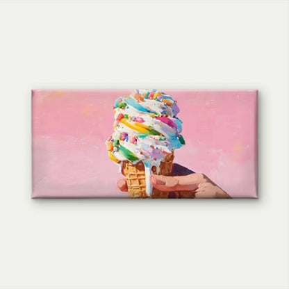 Ice Cream with Colorful SprinkleWall Art Canvas Office Home Room Framed 120x60cm