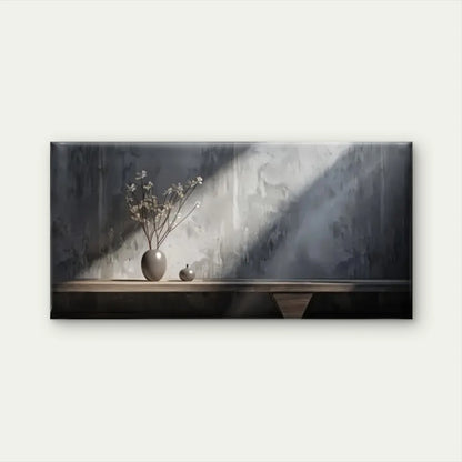 Vase Wooden Table White Grey Wall Art Canvas Office Home Room Framed 120x60cm