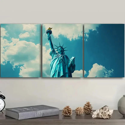 3pcs Statue of Liberty in USA  Wall Art Set Canvas Framed 40x60cm - High Quality Print 100% Australian Made Wall Canvas Ready to Hang