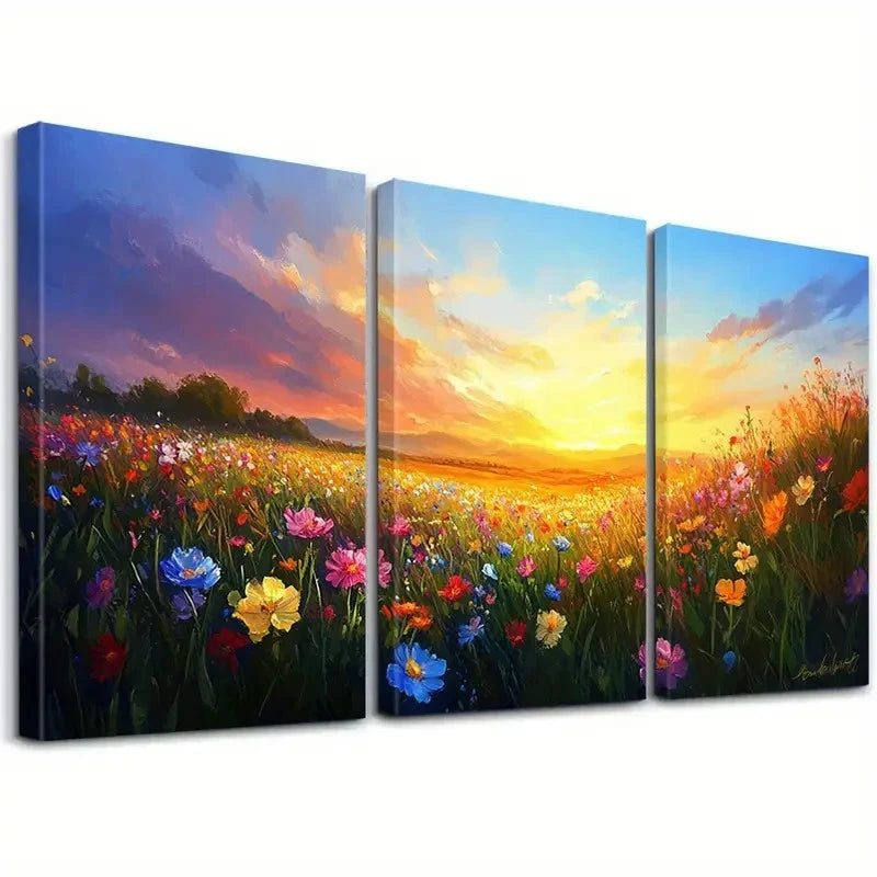 3pcs Sunset Wall Art, Sunlight  Wall Art Set Canvas Framed 60x90cm - High Quality Print 100% Australian Made Wall Canvas Ready to Hang