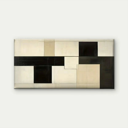 Black and White Geometric Wall Art Canvas Office Home Room Framed 120x60cm