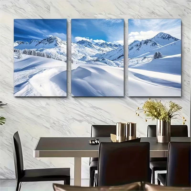 3pcs Snowboarding Gift Paradiski Metal Print Ready to Hang Art
