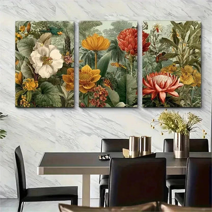 3pcs Henri Rousseau Floral Décor Perfect Wall Art Set Canvas Framed 50x70cm - High Quality Print 100% Australian Made Wall Canvas Ready to Hang