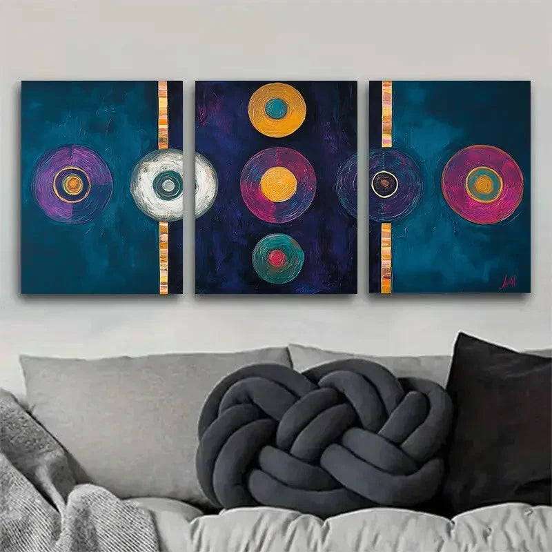 3pcs Abstract Decorative Art Modern Minimalist Metal Print Ready to Hang Art - Bella Home Decor