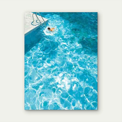 Turquoise Blue Swimming Pool Metal Print Ready to Hang