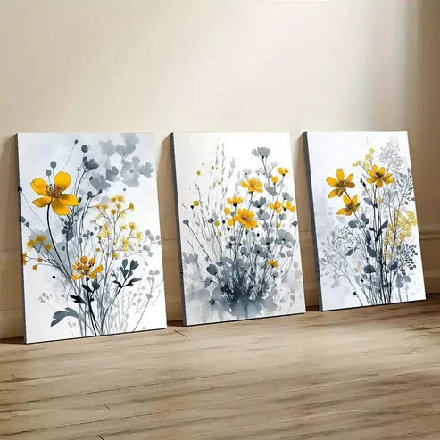 3pcs Floral Art Botanical Painting Wall Art Set Canvas Unframed - High Quality Print 100% Australian Made Wall Canvas