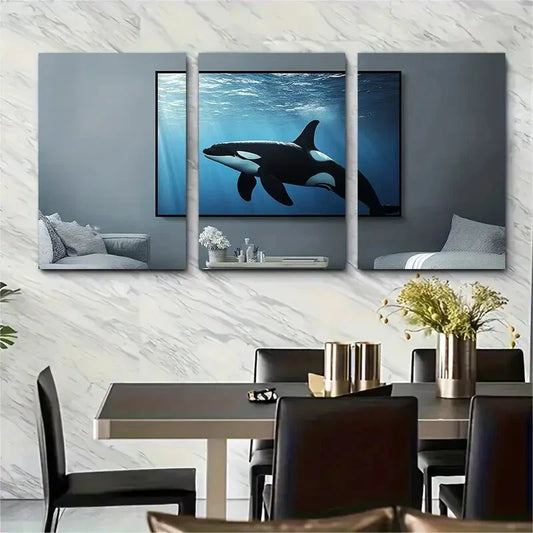 3pcs Nautical Ocean Theme Minimalist Sea Metal Print Ready to Hang Art