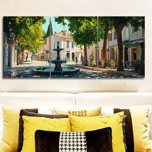 3pcs Ancient City Canal Scenes Wall Art Set Canvas Unframed - High Quality Print 100% Australian Made Wall Canvas - Bella Home Decor
