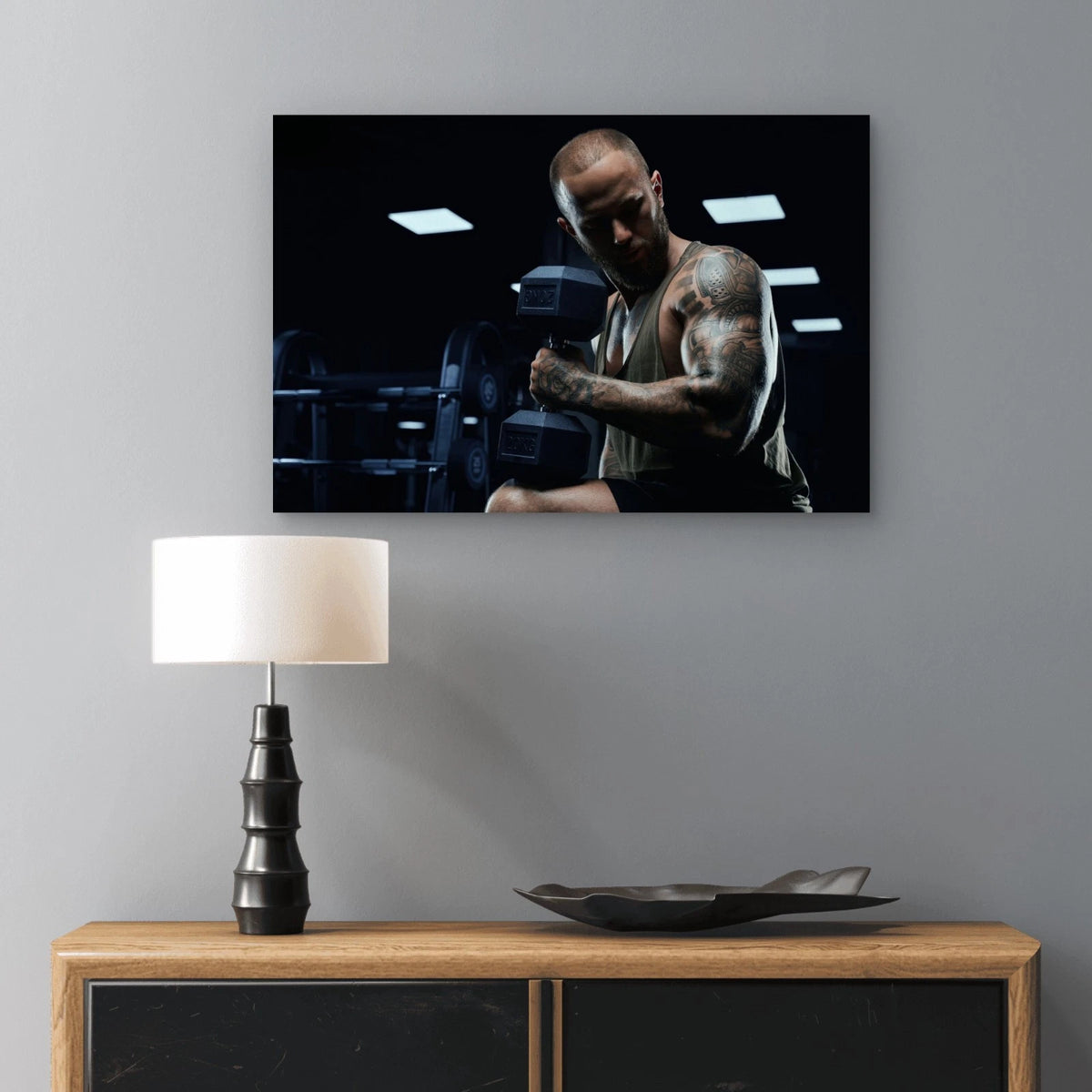 Workout Fitness and Weightlifting 5mm thick Plastic Poster Ready to Hang 90x60cm