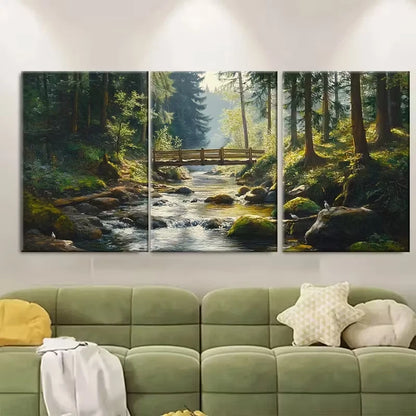 3pcs Black Forest in Spring Metal Print Ready to Hang Art - Bella Home Decor