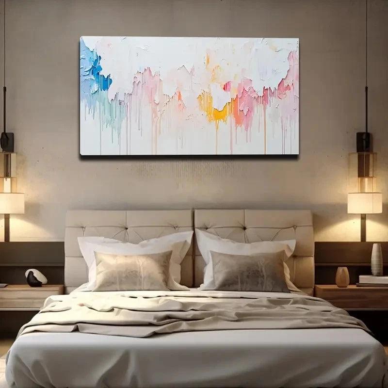 Soft Pastel Colors Modern Decor Wall Art Canvas Office Home Room Framed 120x60cm