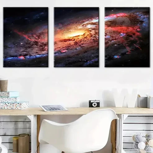 3pcs A Cosmic Theme Galaxy Outer Space Art Canvas Unframed - High Quality Print 100% Australian Made Wall Canvas - Bella Home Decor