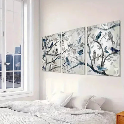 3pcs Birds & Branches Triptych Wall Art Set Canvas Unframed - High Quality Print 100% Australian Made Wall Canvas