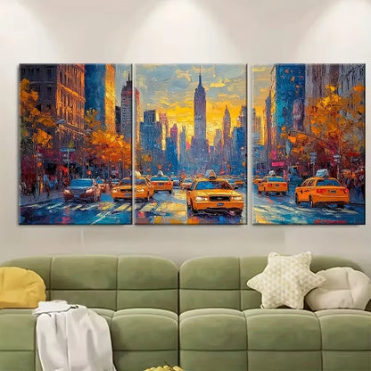 3pcs NYC Cityscape Metal Print Ready to Hang Art