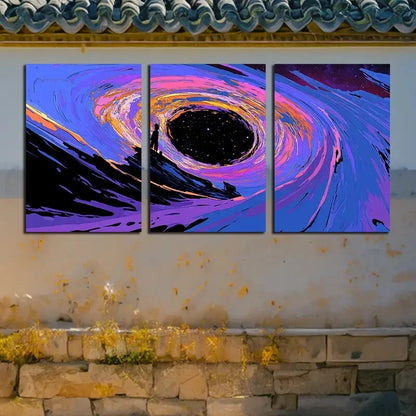 3pcs Abstract Starry Sky Cosmic Space Theme Metal Print Ready to Hang Art - Bella Home Decor
