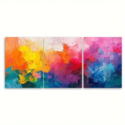 3pcs Colorful Aesthetic Abstract Painting Wall Art Set Canvas Framed 60x90cm - High Quality Print 100% Australian Made Wall Canvas Ready to Hang - Bella Home Decor