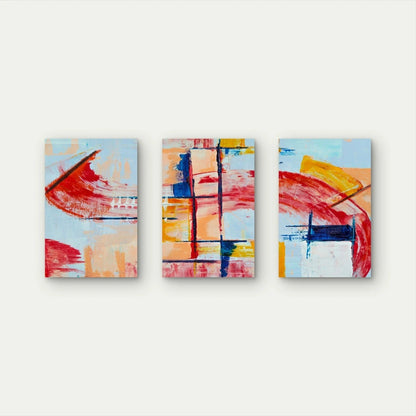 3pcs Modern Abstract Expressionism Brushstrokes Wall Art Set Canvas Framed 60x90cm - High Quality Print 100% Australian Made Wall Canvas Ready to Hang