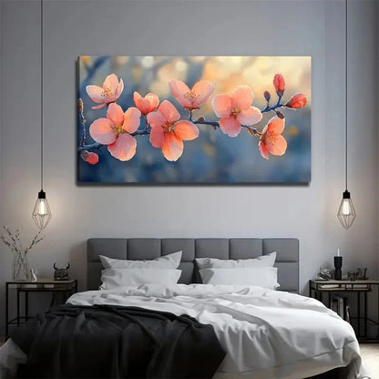 Abstract Pink Peach Blossom Wall Art Canvas Office Home Room Framed 120x60cm