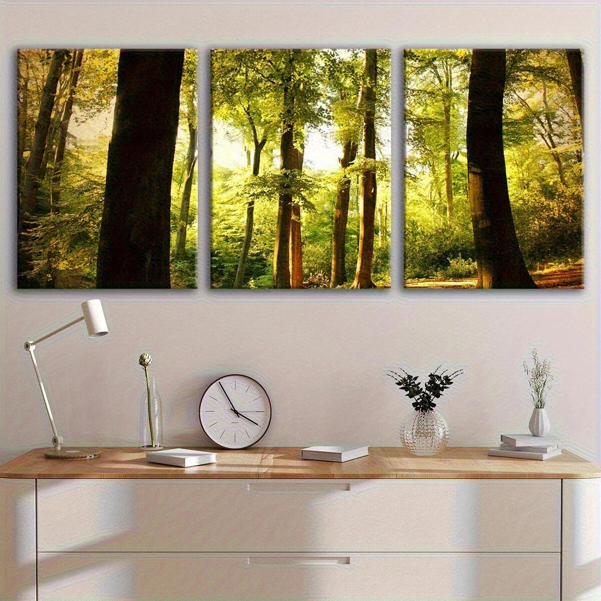 3pcs Sunshine and Green Shade Nature Metal Print Ready to Hang Art - Bella Home Decor