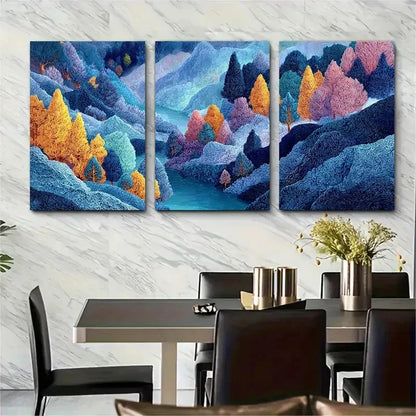 3pcs Botanical World Travel Landscape Perfect Wall Art Set Canvas Framed 50x70cm - High Quality Print 100% Australian Made Wall Canvas Ready to Hang - Bella Home Decor