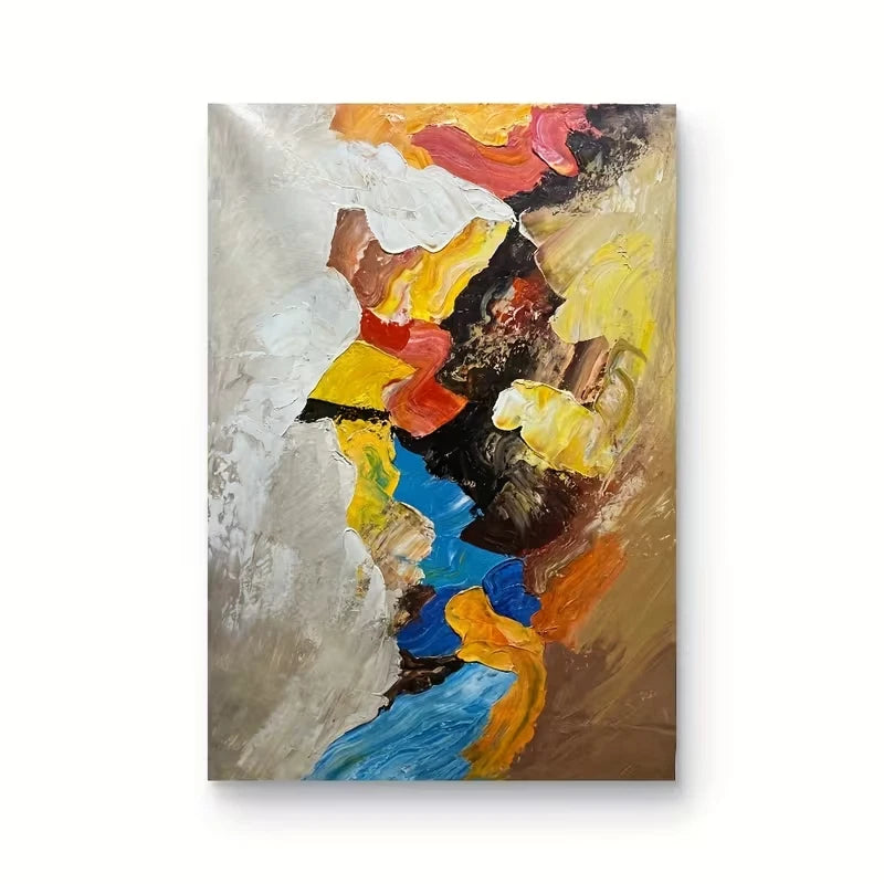 Abstract Art, Master-Level Thick Oil Knife Painting Metal Print Ready to Hang