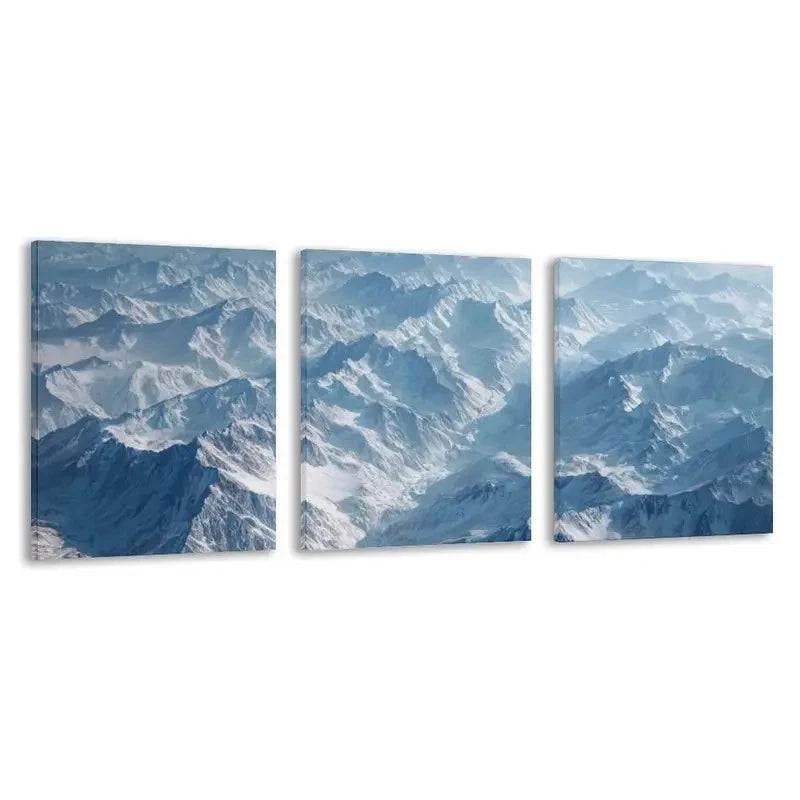 3pcs Mount Everest Mountains Sharp Peaks   Wall Art Set Canvas Framed 40x60cm - High Quality Print 100% Australian Made Wall Canvas Ready to Hang