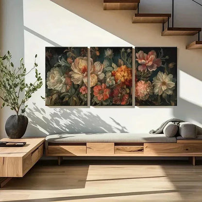 3pcs Botanical Floral Illustrations Decor   Wall Art Set Canvas Unframed - High Quality Print 100% Australian Made Wall Canvas - Bella Home Decor