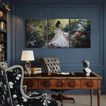 3pcs Bride In Garden Vegetation Floral Metal Print Ready to Hang Art - Bella Home Decor