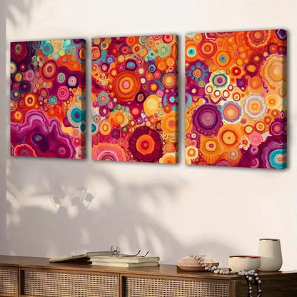 3pcs Bohemian Abstract Geometry Canvas Wall Art Set Canvas Framed 40x60cm - High Quality Print 100% Australian Made Wall Canvas Ready to Hang - Bella Home Decor