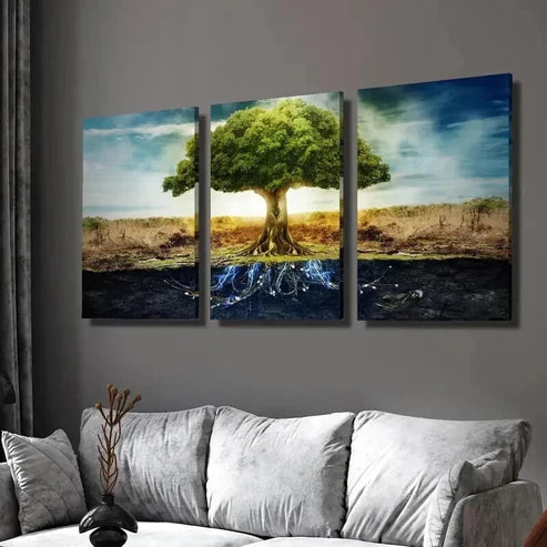 3pcs Grafted Olive Tree Decoration  Wall  Art Set Canvas Unframed - High Quality Print 100% Australian Made Wall Canvas