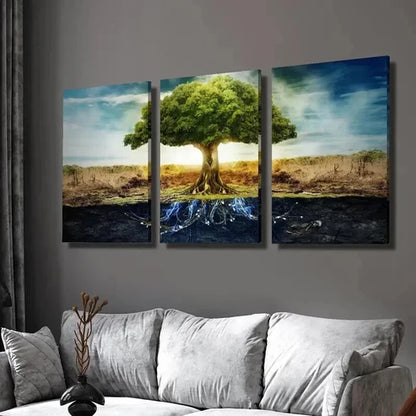 3pcs Grafted Olive Tree Decoration  Wall  Art Set Canvas Unframed - High Quality Print 100% Australian Made Wall Canvas