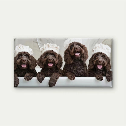 Cute Brown Poodle Puppy Wall Art Canvas Office Home Room Framed 120x60cm
