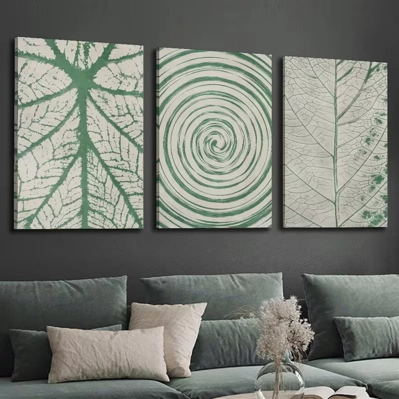 3pcs Abstract Plant Wall Art Set Canvas Framed 50x70cm – High Quality Print, 100% Australian Made, Ready to Hang