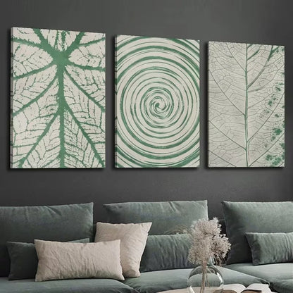 3pcs Abstract Plant Wall Art Set Canvas Framed 50x70cm – High Quality Print, 100% Australian Made, Ready to Hang
