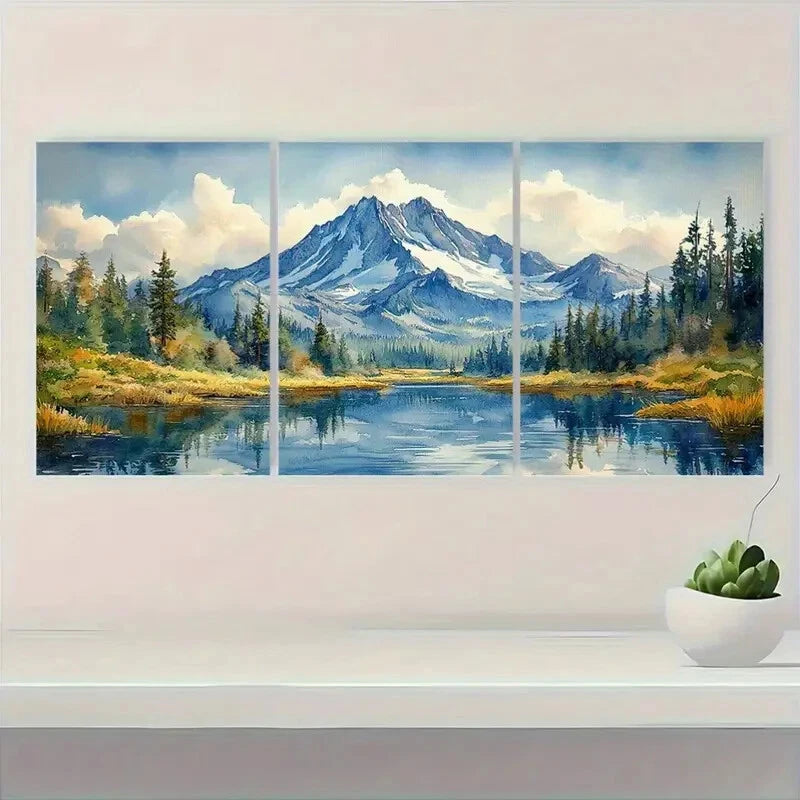 3pcs Oregon Art Inspired Landscape Painting Metal Print Ready to Hang Art - Bella Home Decor