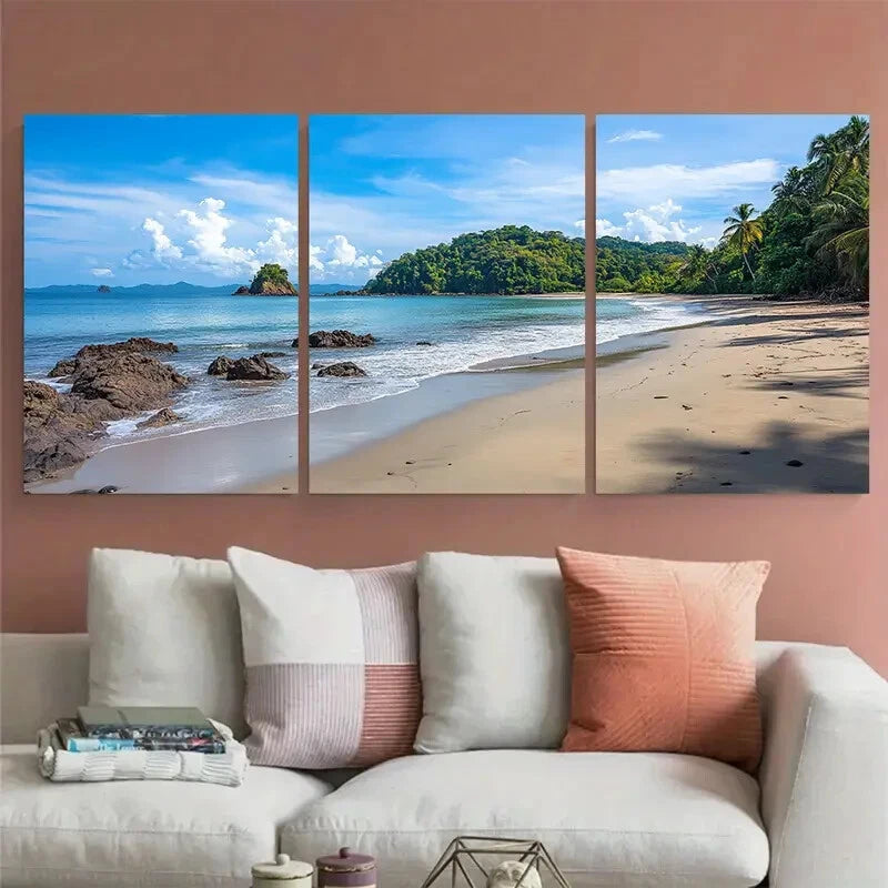 3pcs Quepos Playa Espadilla Costa Rica Travel Metal Print Ready to Hang Art - Bella Home Decor