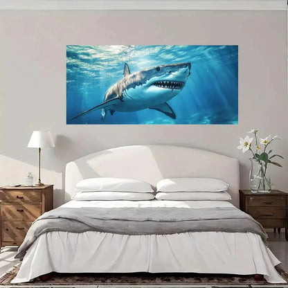 Ocean Life Shark Modern Wall Art Canvas Office Home Room Framed 120x60cm