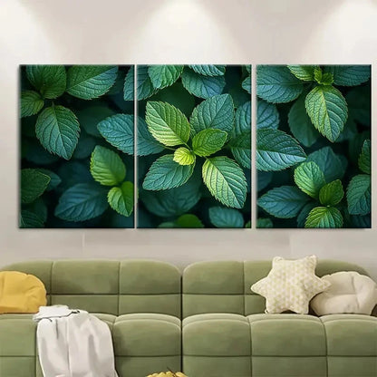 3pcs Tranquil Green Foliage TI  Wall Art Set Canvas Framed 40x60cm - High Quality Print 100% Australian Made Wall Canvas Ready to Hang
