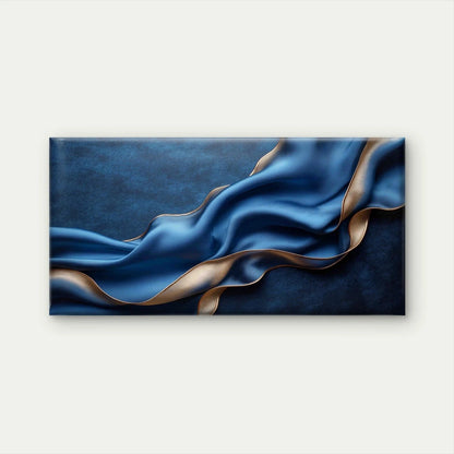 Abstract Blue And Gold Wall Art Canvas Office Home Room Framed 120x60cm
